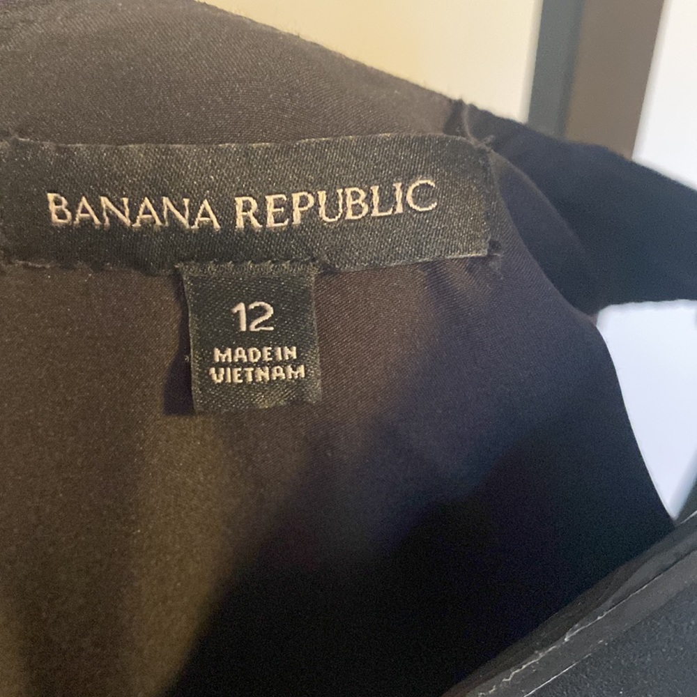PRE-OWNED WOMEN’S Banana Republic Ruffle Wrap Racerback Dress, Black - Picture 2 of 14